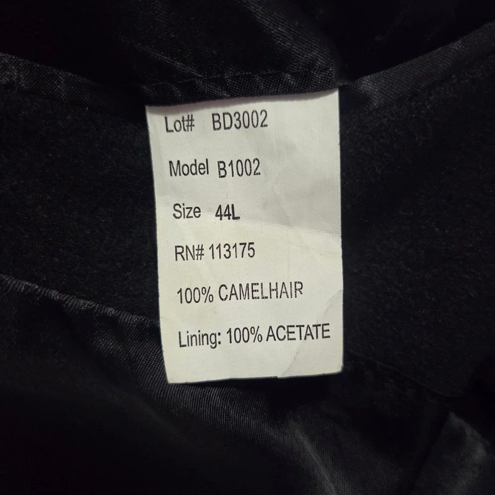Bill‎ Blass Mens Black 100% Camel Hair Blazer Jacket Wool Blend Size 40R